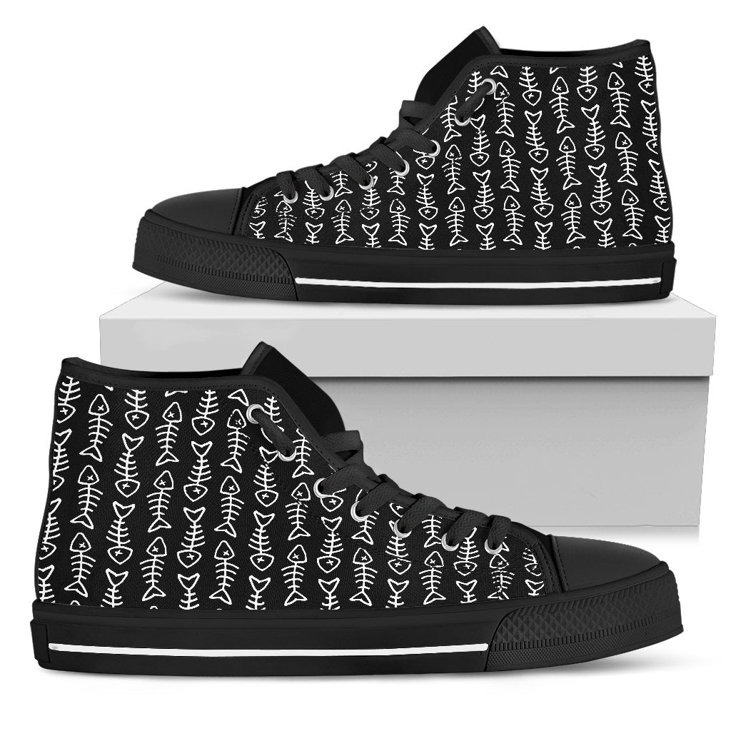 Pattern Cat 'Fishbone Black' Ladies High Tops