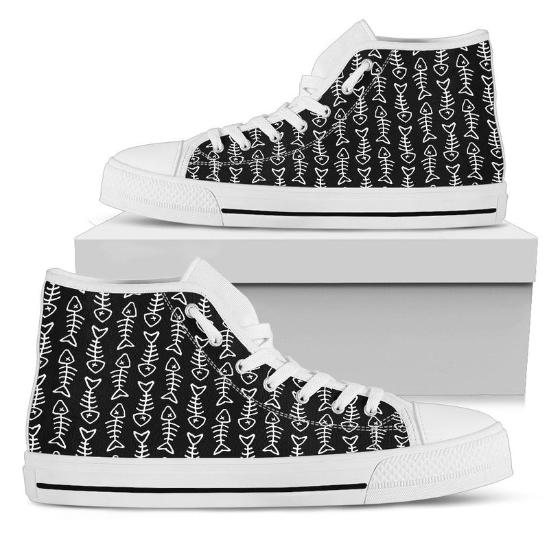 Pattern Cat 'Fishbone Black' Ladies High Tops
