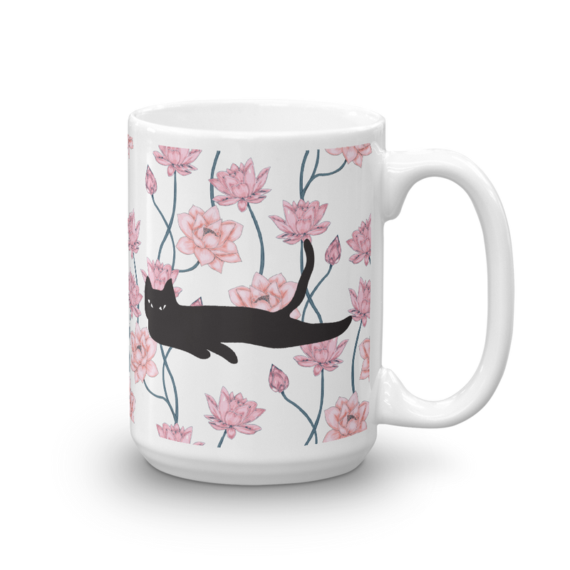Cat Noir 'Pink Lily' Mug