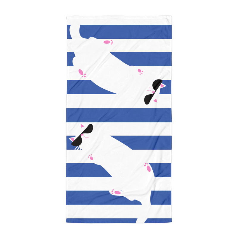 Summer Cat 'Blue Stripe' Versatile Lightweight Towel