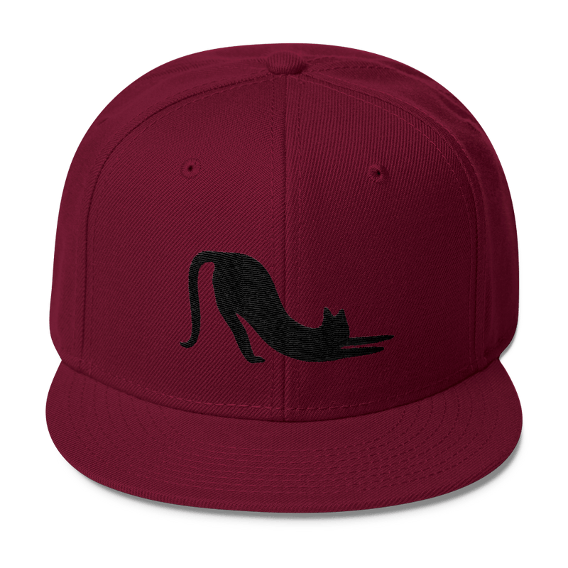Yoga Cat 'Cat Stretch' Wool Blend Snapback Cap