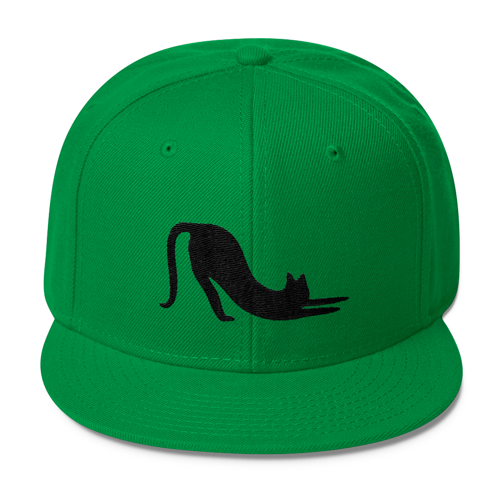 Yoga Cat 'Cat Stretch' Wool Blend Snapback Cap