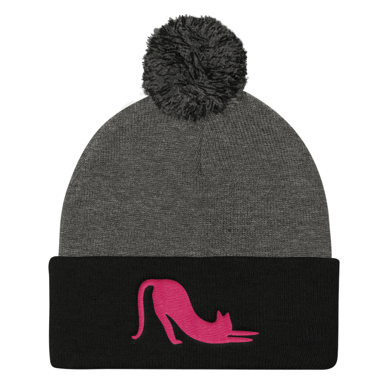 Yoga Cat 'Cat Stretch' Pom Pom Knit Hat
