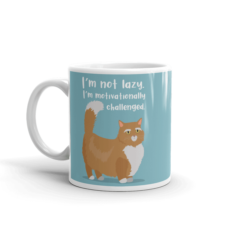 Catitude Cat 'Entitled' Glossy Coffee Mug. Bossy cat saying: 'My cut is the boss of me!'