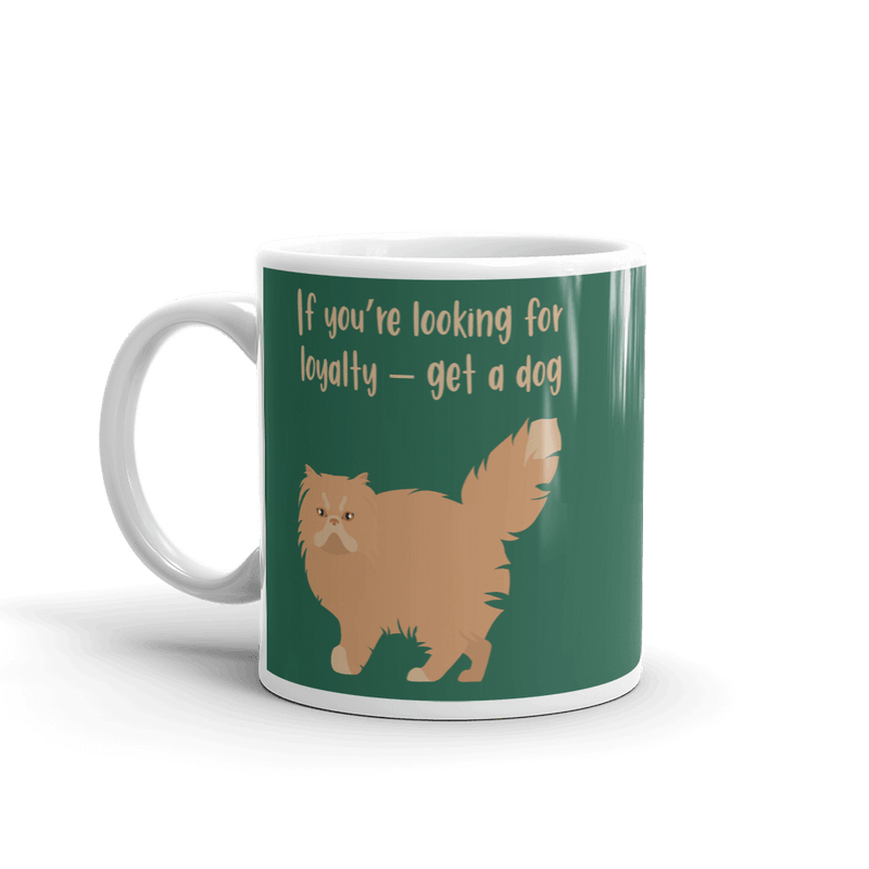 Catitude Cat 'Entitled' Glossy Coffee Mug. Bossy cat saying: 'My cut is the boss of me!'