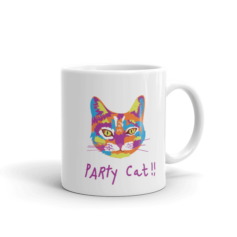 Pop Art 'Party' Cat Mug
