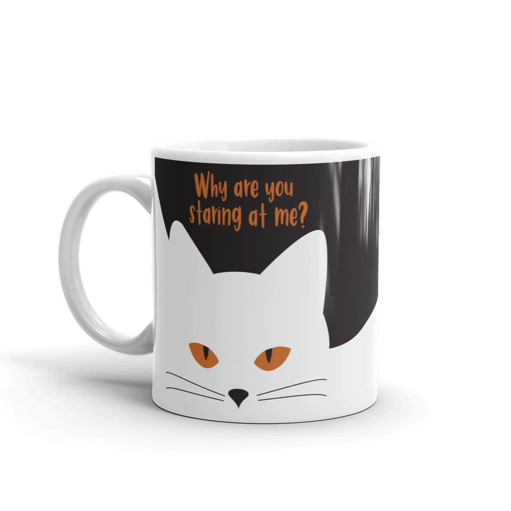 Inscrutable 'White Cat' Mug