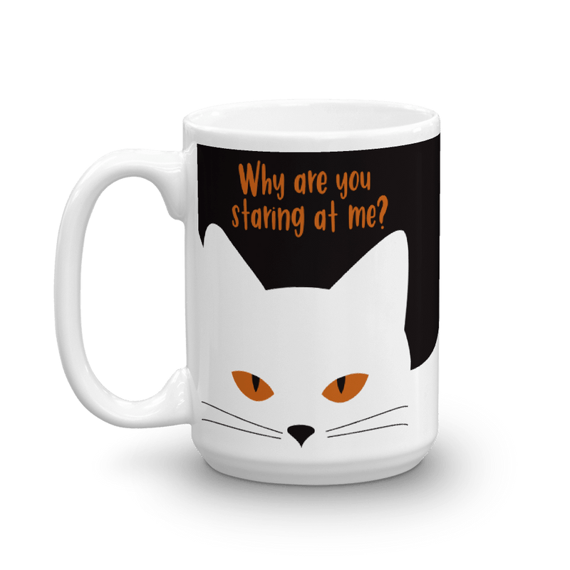 Inscrutable 'White Cat' Mug