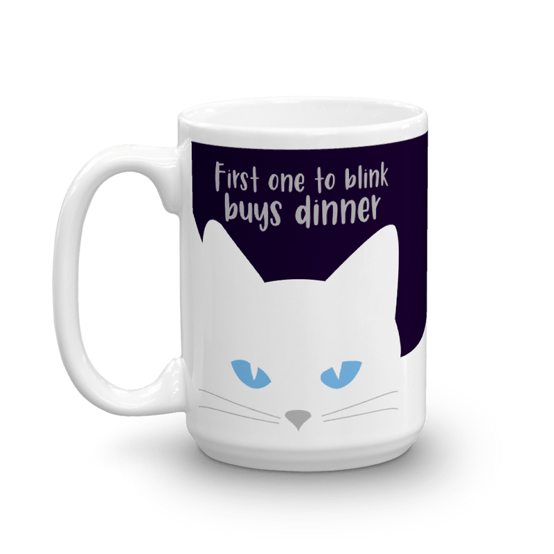 Inscrutable 'White Cat' Mug