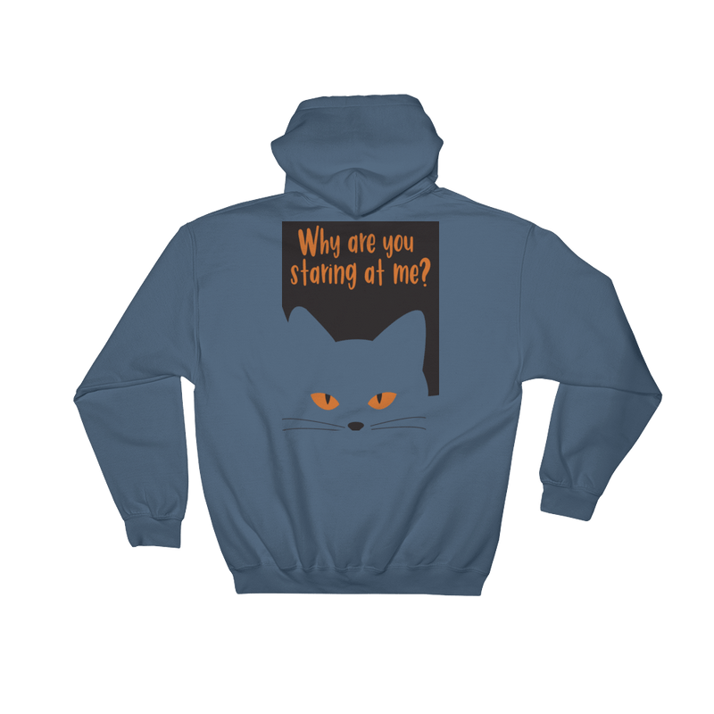 Inscrutable Cat 'Staring' Hooded Sweatshirt