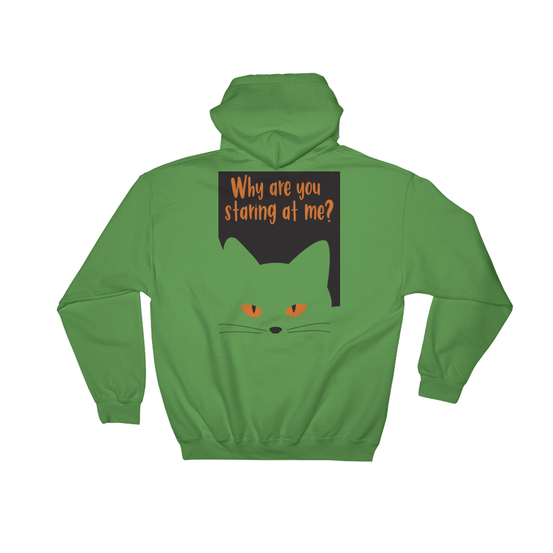 Inscrutable Cat 'Staring' Hooded Sweatshirt