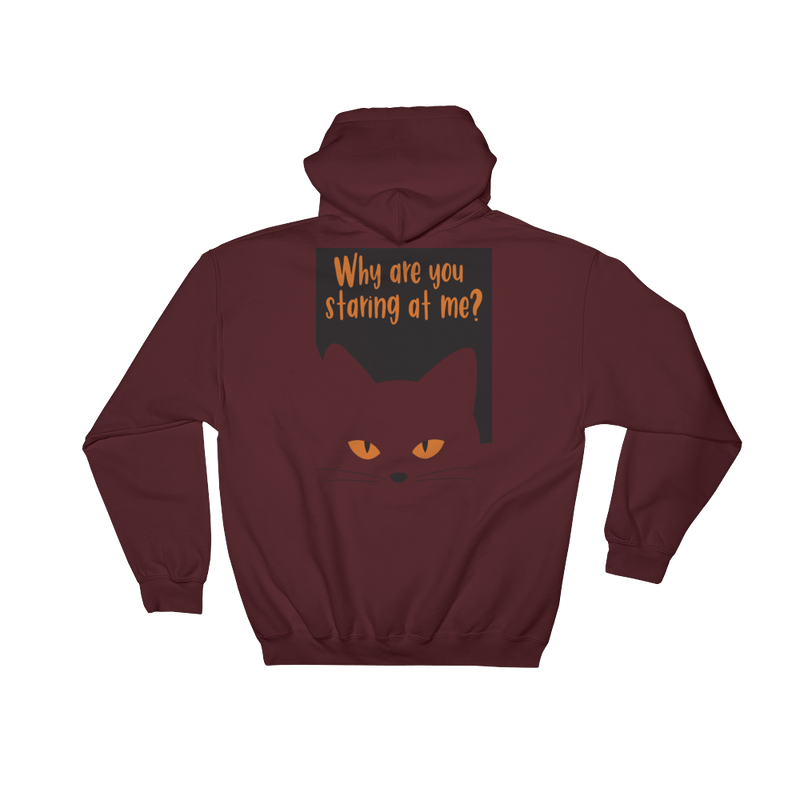 Inscrutable Cat 'Staring' Hooded Sweatshirt