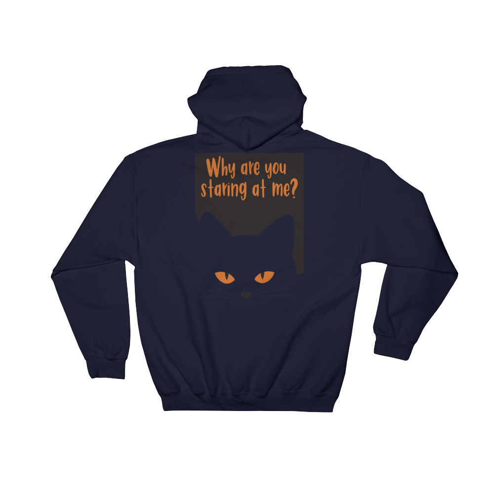 Inscrutable Cat 'Staring' Hooded Sweatshirt