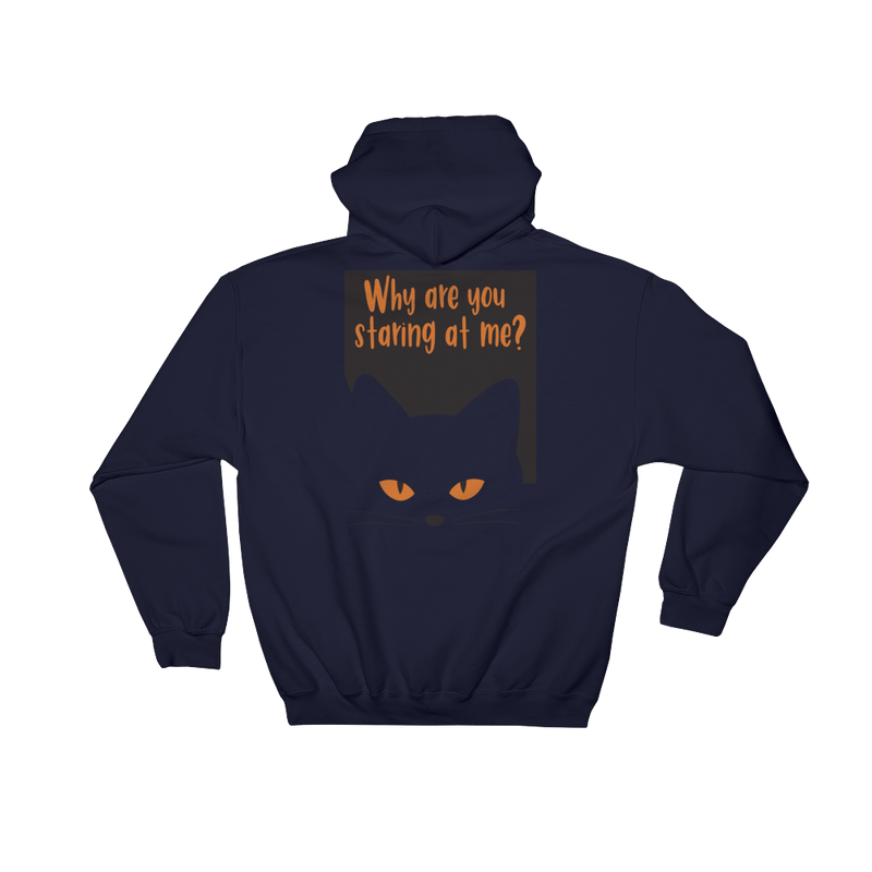 Inscrutable Cat 'Staring' Hooded Sweatshirt
