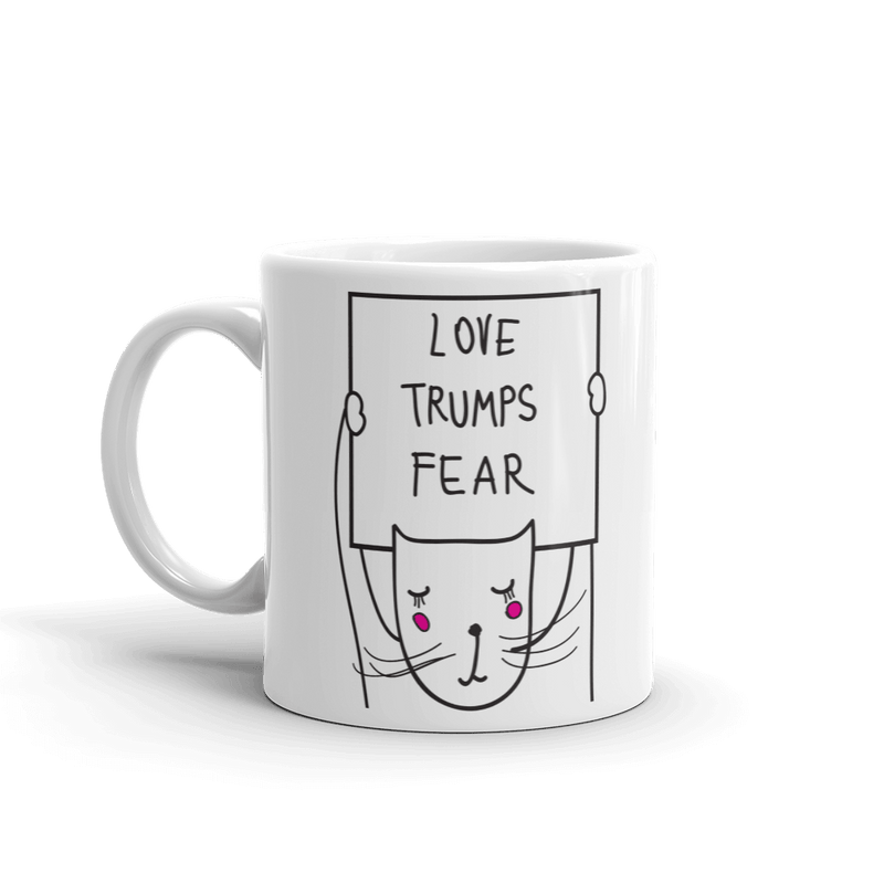 Political Cat "Love Trumps' Mug