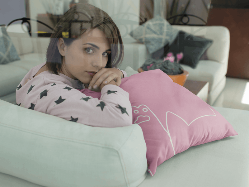 Minimalist Cat 'Hands-Up' Square Pillows