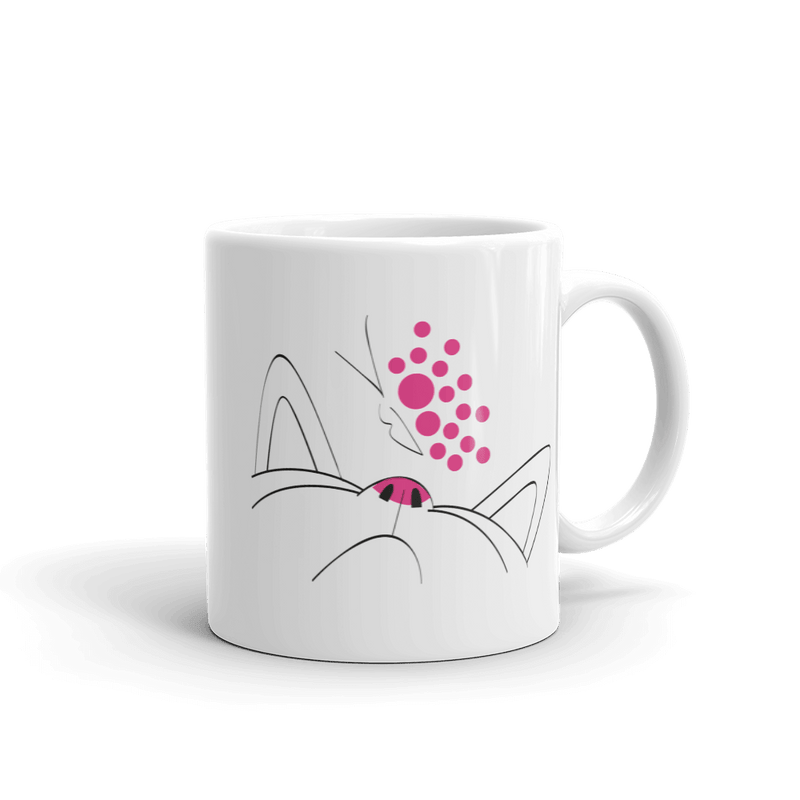 minimalist cat butterfly coffee mug gift for cat lovers