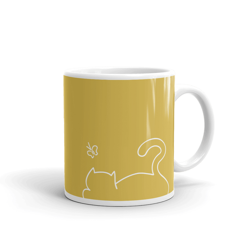 Minimalist Cat 'Relax' Bold Mug