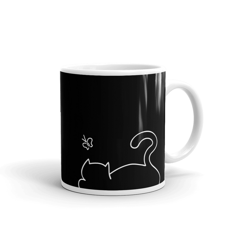 Minimalist Cat 'Relax' Bold Mug
