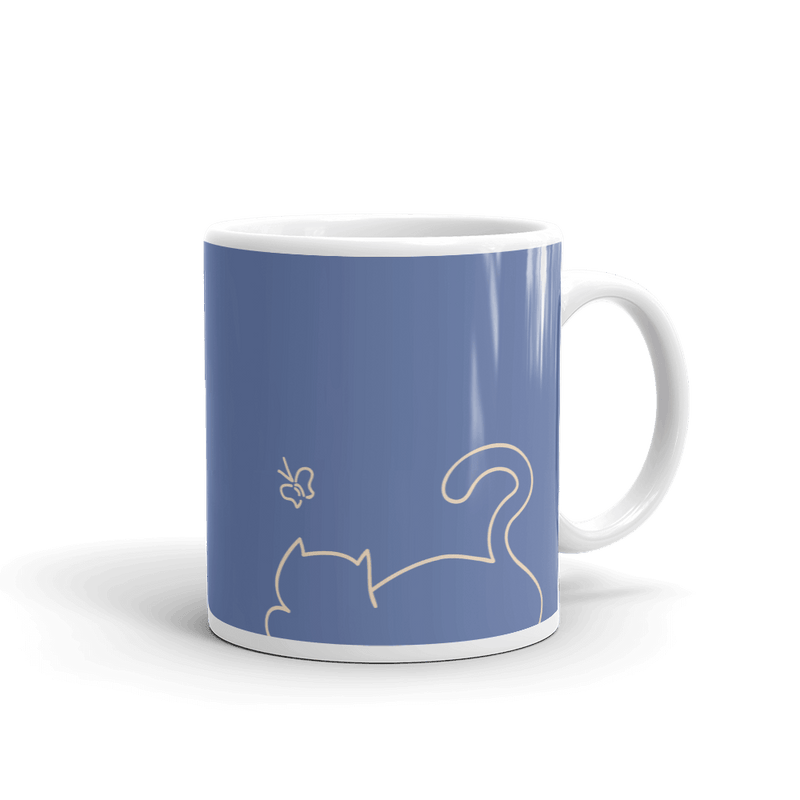 Minimalist Cat 'Relax' Bold Mug