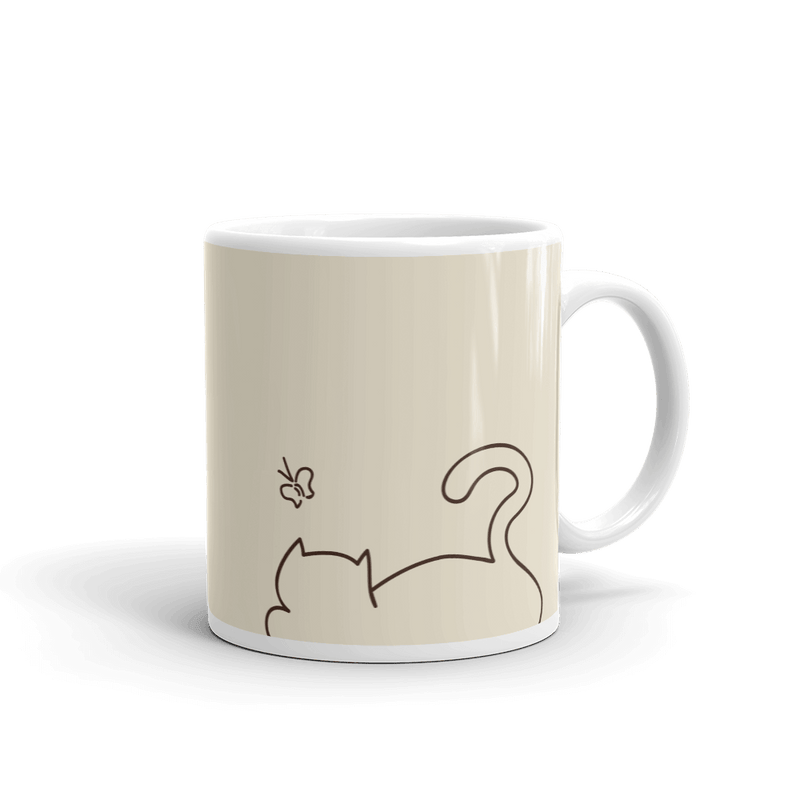 Minimalist Cat 'Relax' Bold Mug