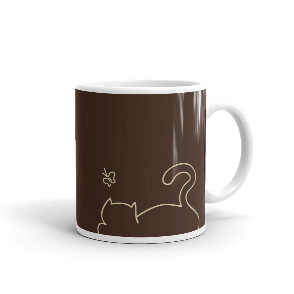 Minimalist Cat 'Relax' Bold Mug