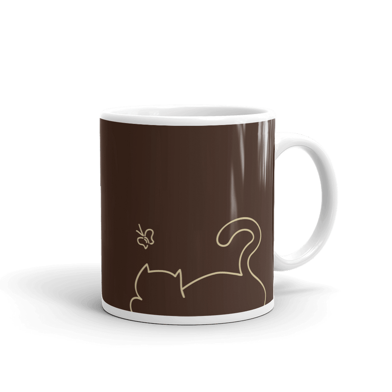 Minimalist Cat 'Relax' Bold Mug