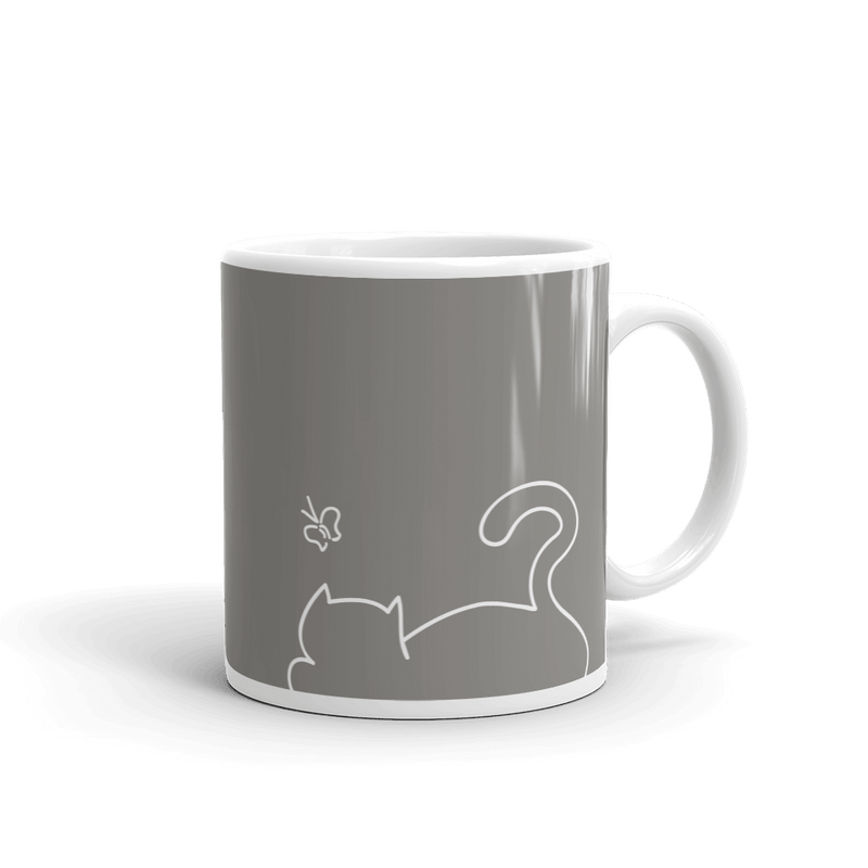 Minimalist Cat 'Relax' Bold Mug