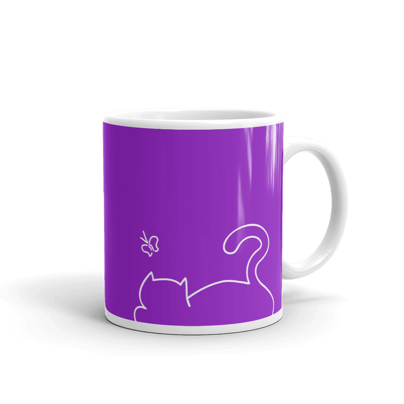 Minimalist Cat 'Relax' Bold Mug