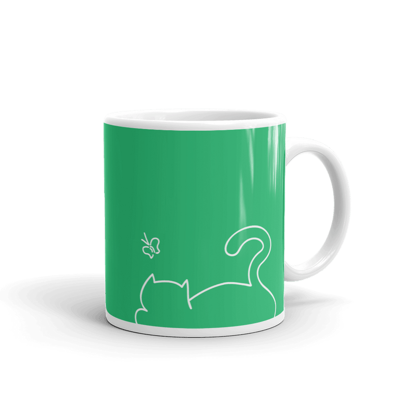 Minimalist Cat 'Relax' Bold Mug