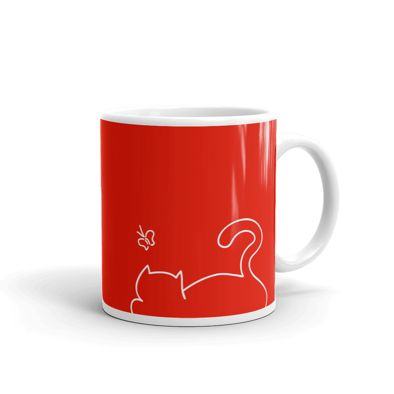 Minimalist Cat 'Relax' Bold Mug
