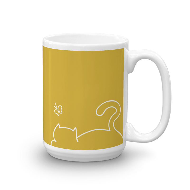 Minimalist Cat 'Relax' Bold Mug