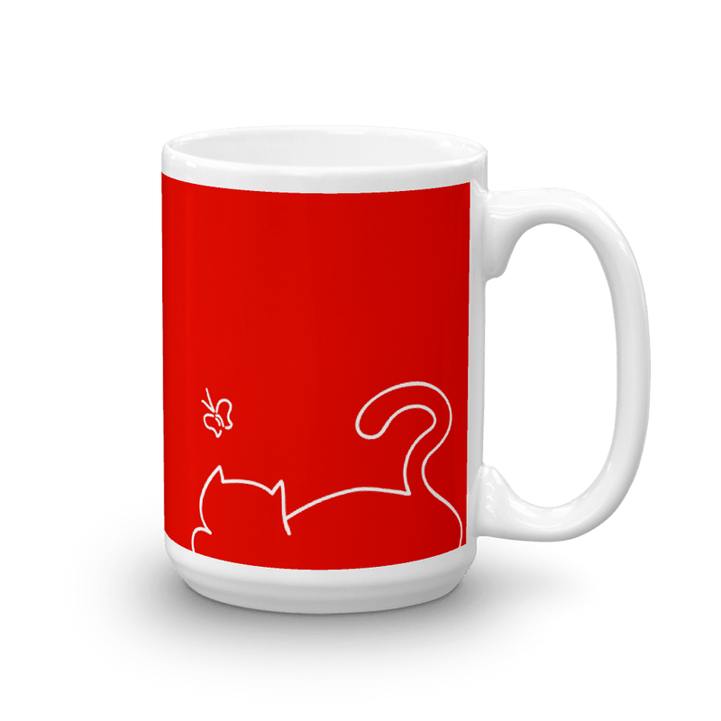 Minimalist Cat 'Relax' Bold Mug