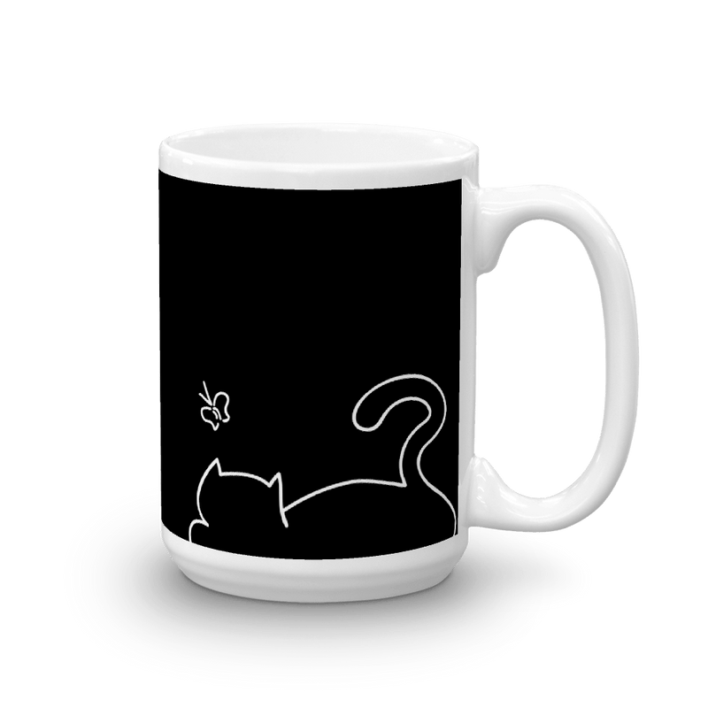 Minimalist Cat 'Relax' Bold Mug
