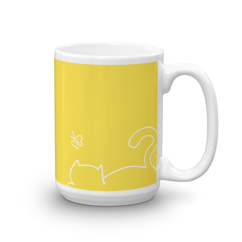 Minimalist Cat 'Relax' Bold Mug