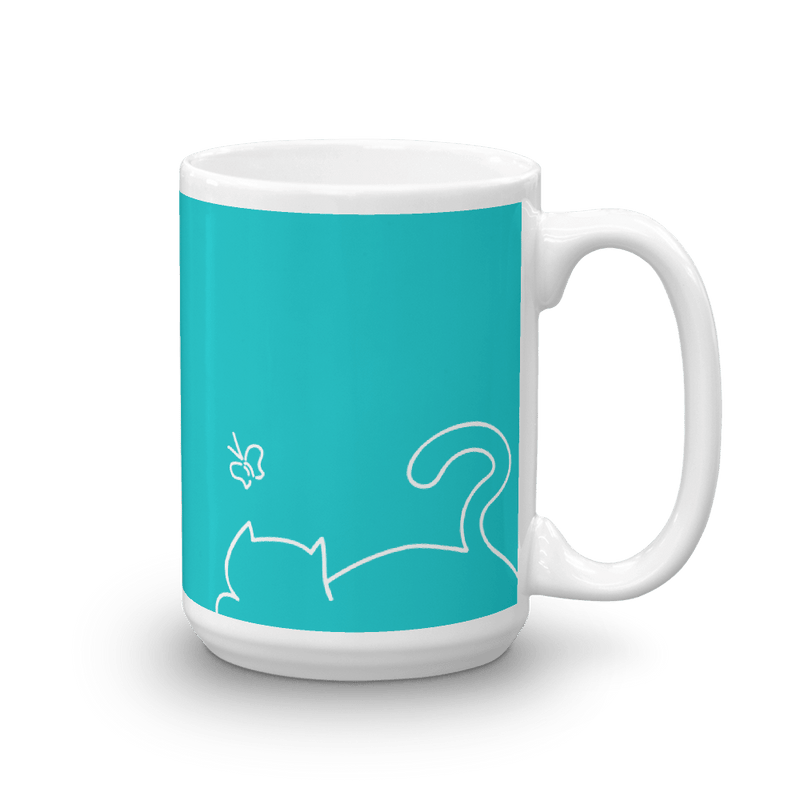Minimalist Cat 'Relax' Bold Mug