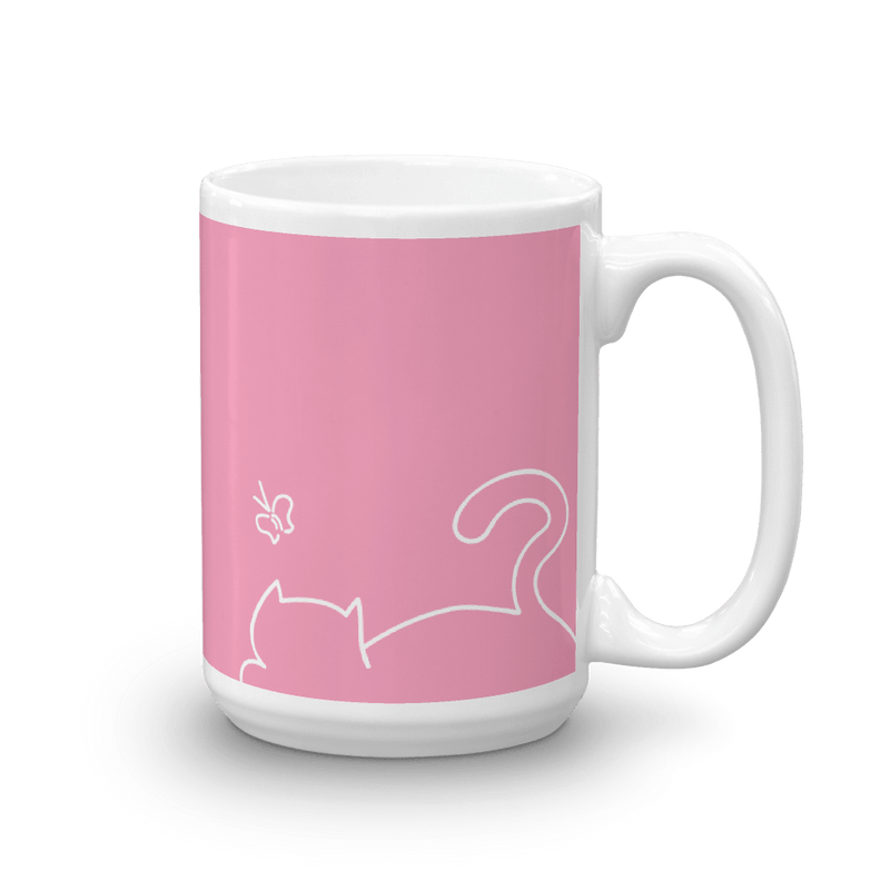 Minimalist Cat 'Relax' Bold Mug