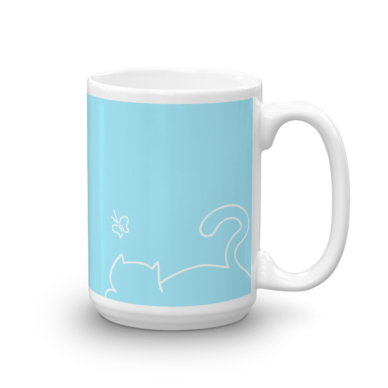 Minimalist Cat 'Relax' Bold Mug