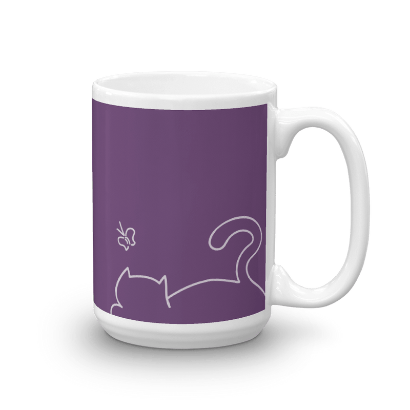 Minimalist Cat 'Relax' Bold Mug