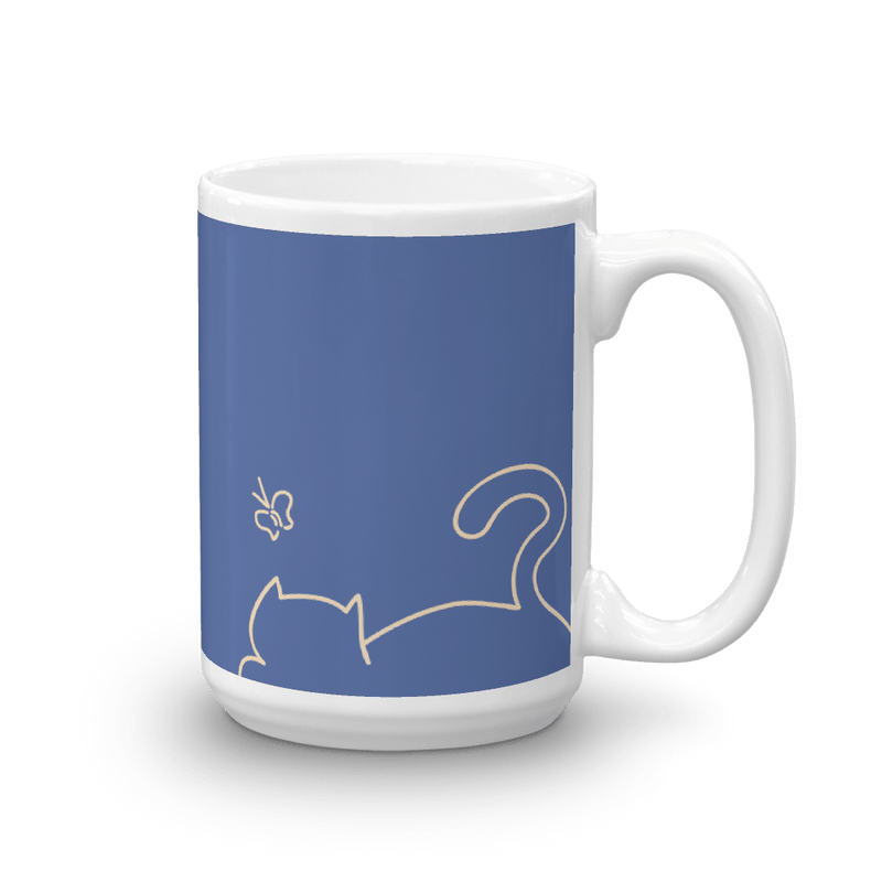 Minimalist Cat 'Relax' Bold Mug