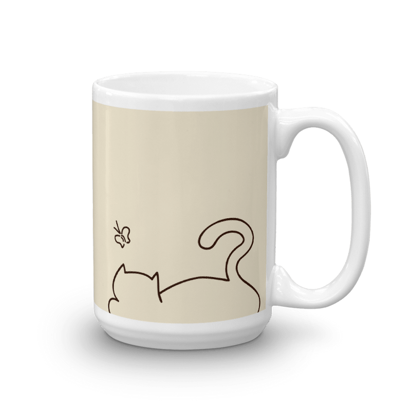 Minimalist Cat 'Relax' Bold Mug