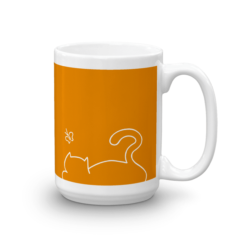 Minimalist Cat 'Relax' Bold Mug