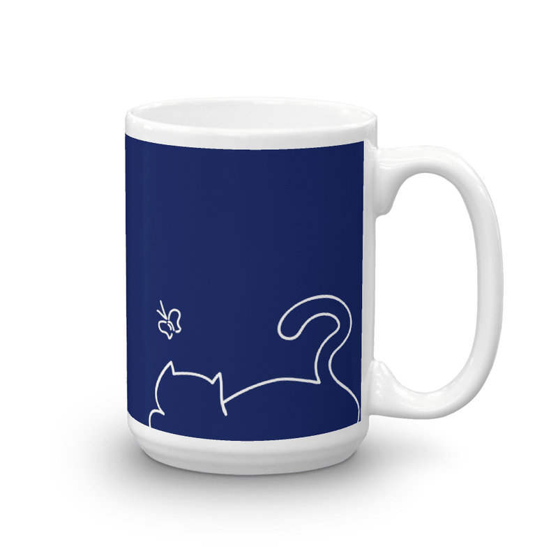 Minimalist Cat 'Relax' Bold Mug