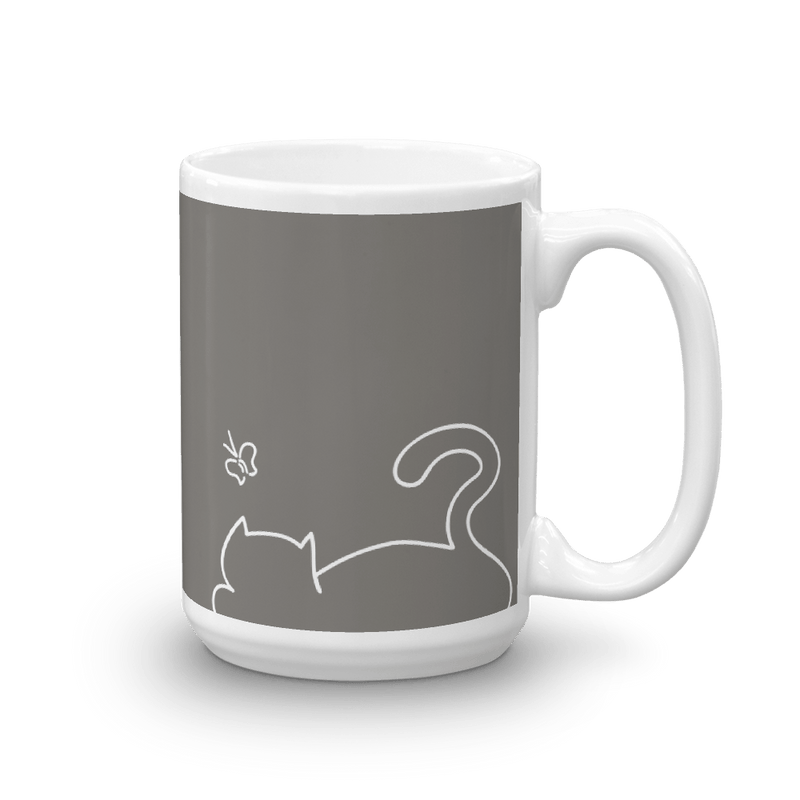 Minimalist Cat 'Relax' Bold Mug