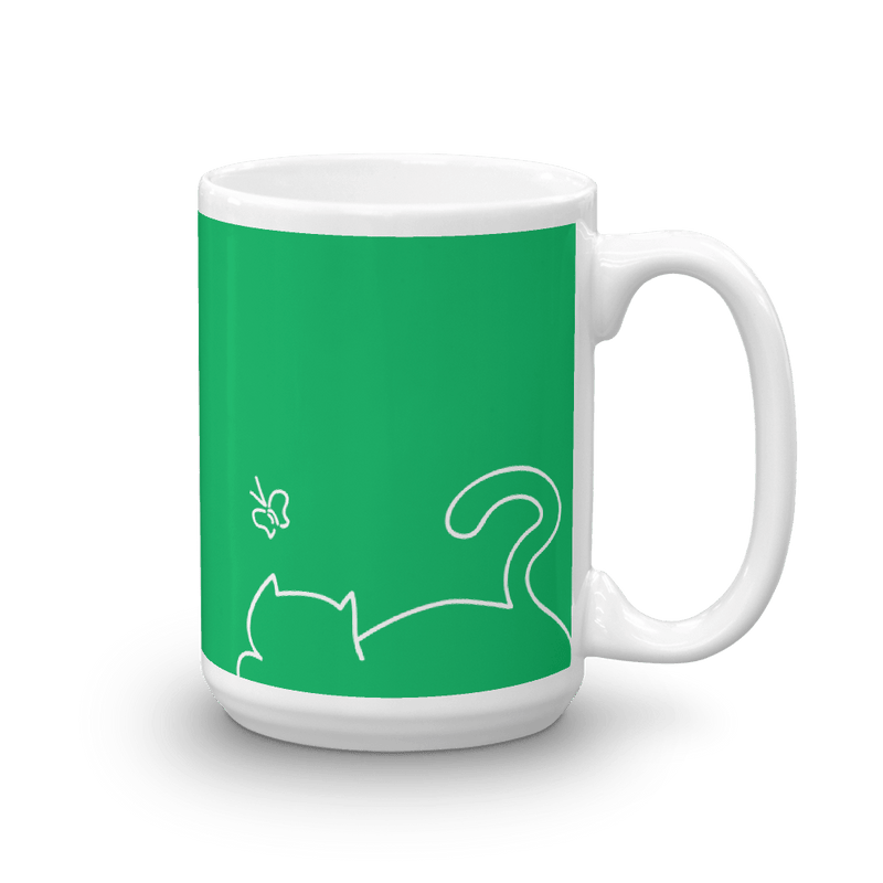 Minimalist Cat 'Relax' Bold Mug