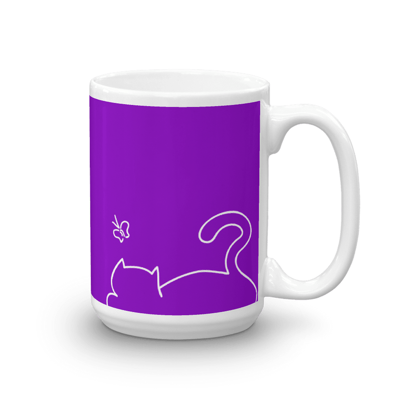Minimalist Cat 'Relax' Bold Mug