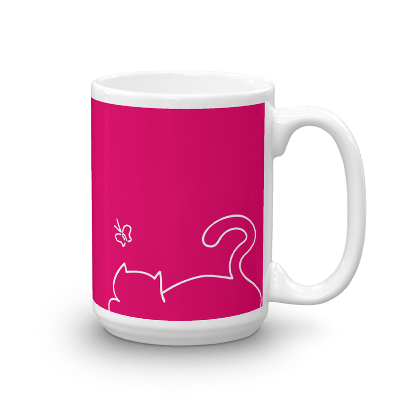 Minimalist Cat 'Relax' Bold Mug