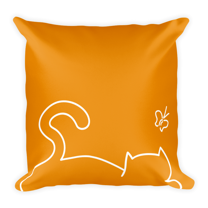 Minimalist Cat 'Recline' Square Pillows