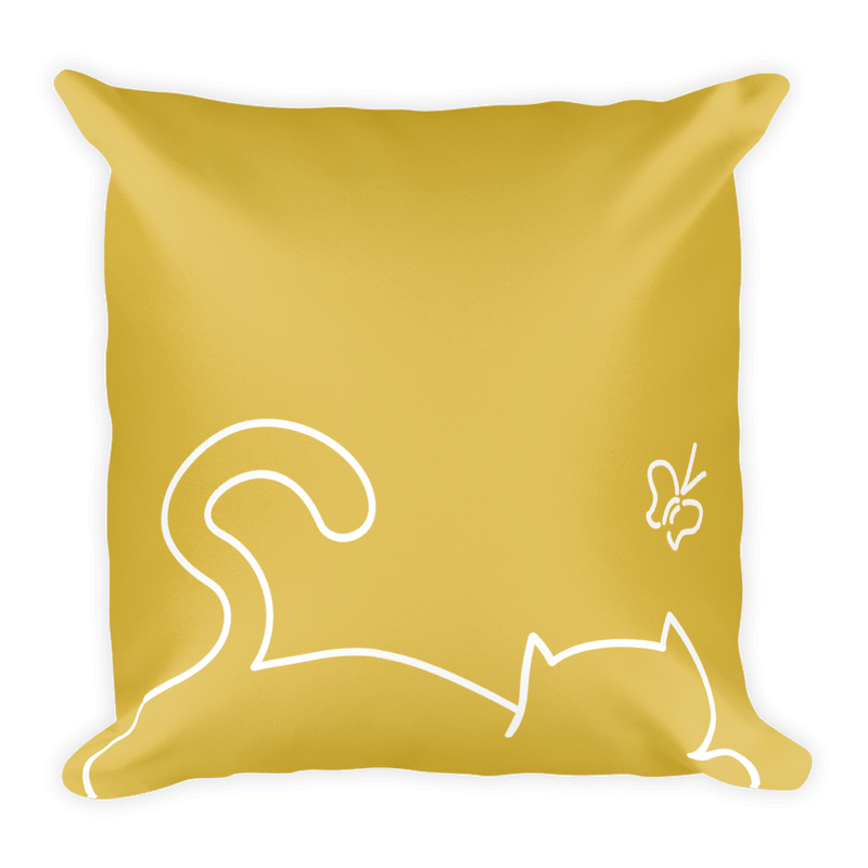 Minimalist Cat 'Recline' Square Pillows