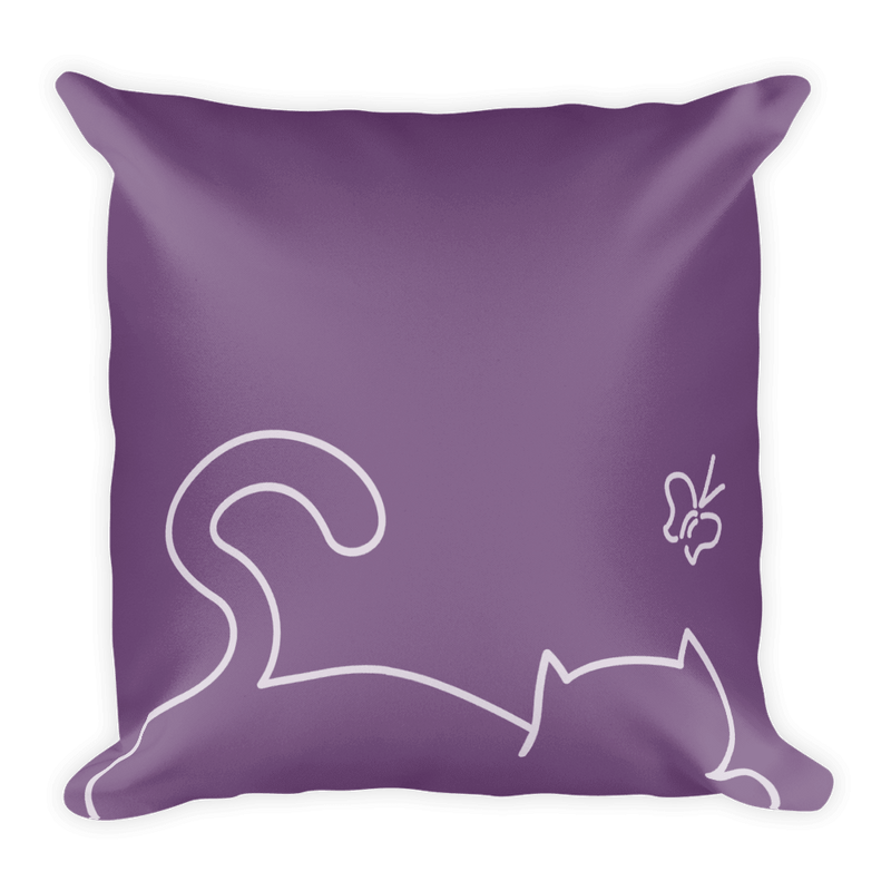 Minimalist Cat 'Recline' Square Pillows